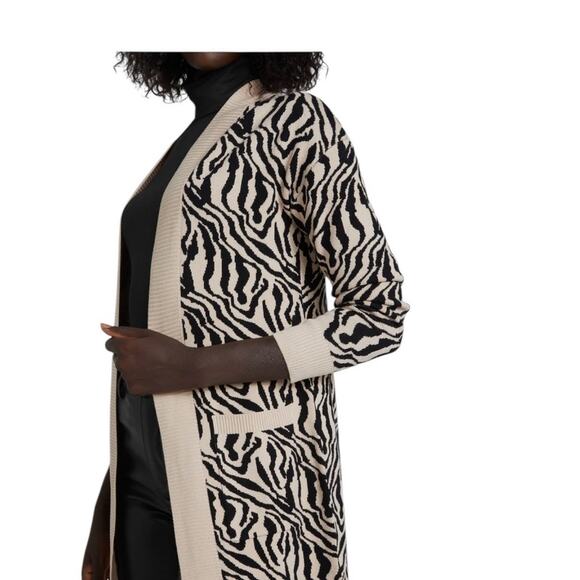 Guess Los Angeles Madam Zebra Printed Tunic Length Cardigan Size Medium NEW - Picture 7 of 7